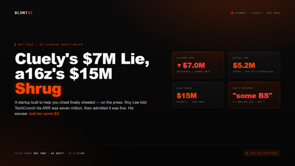 BluntAI hero: Cluely's $7M lie and a16z's $15M shrug