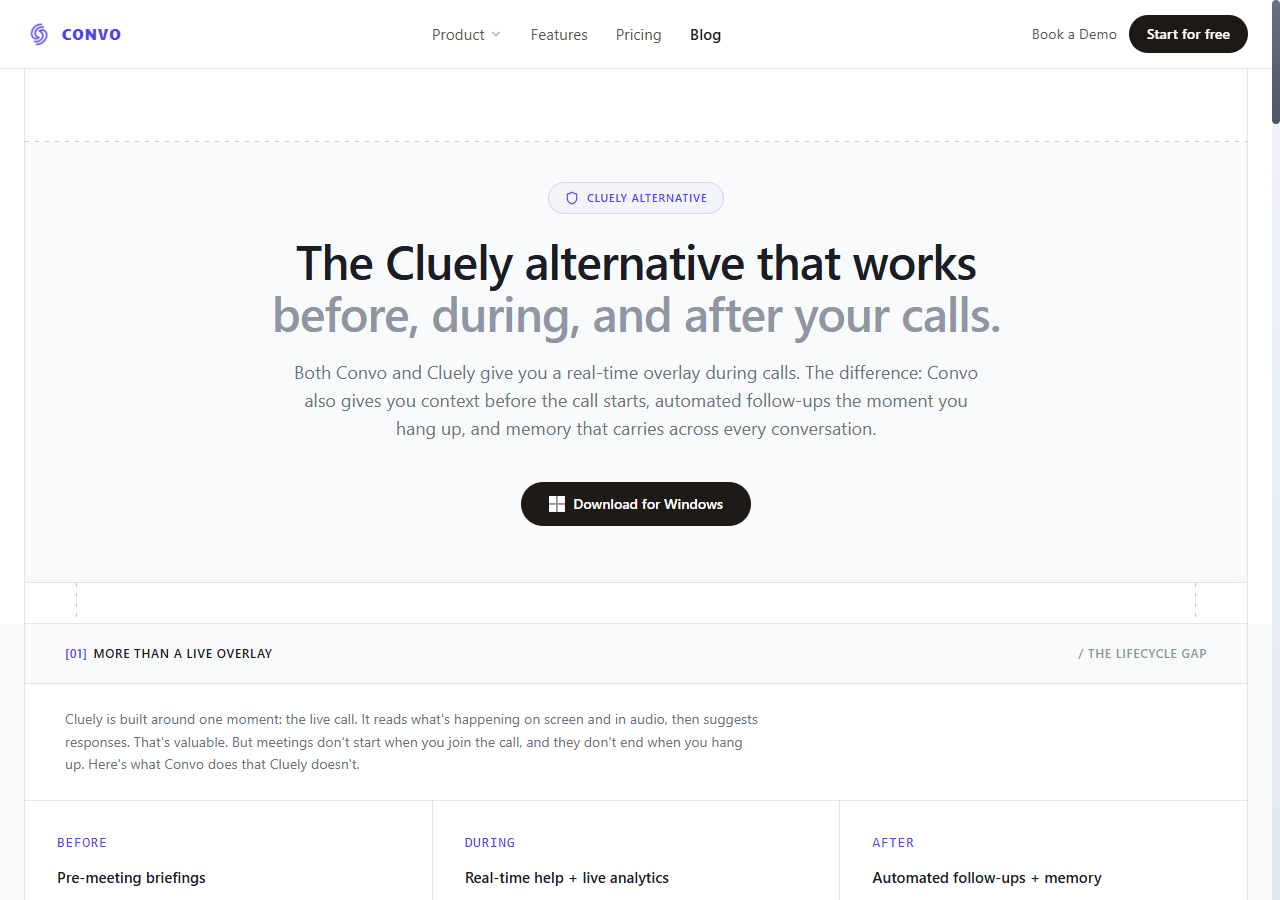 Convo: The Cluely alternative that works before, during, and after your calls — European-built, GDPR-compliant